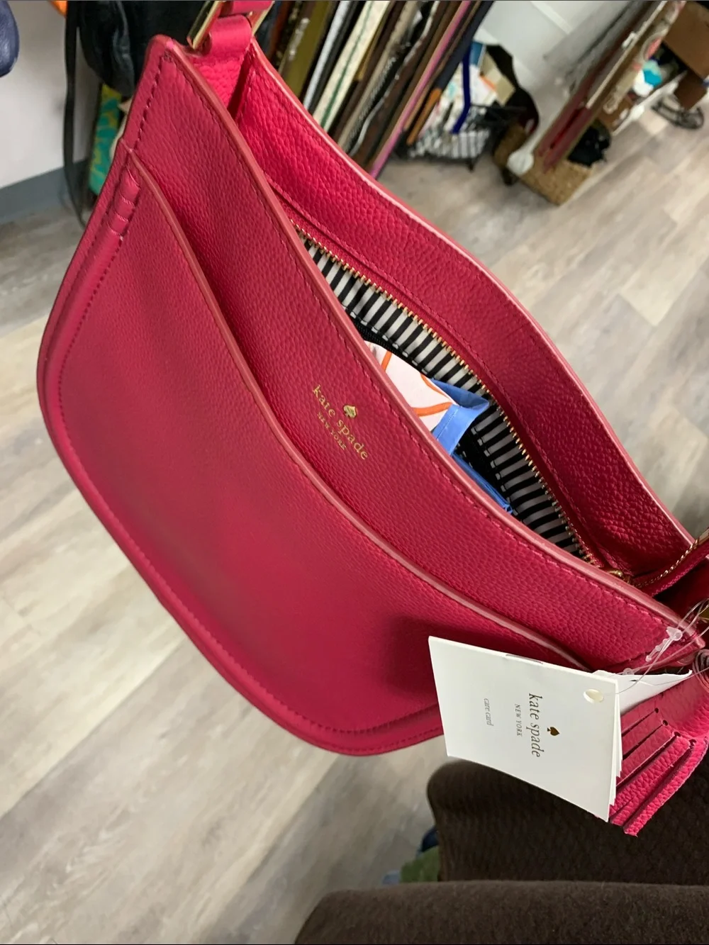 kate spade Hot Pink Pebbled Leather Crossbody